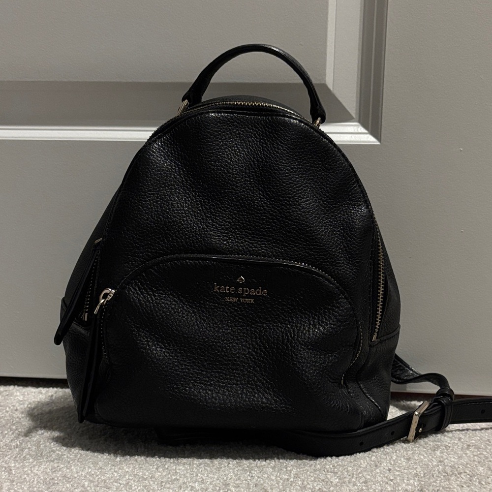 Kate Spade Black Textured Backpack